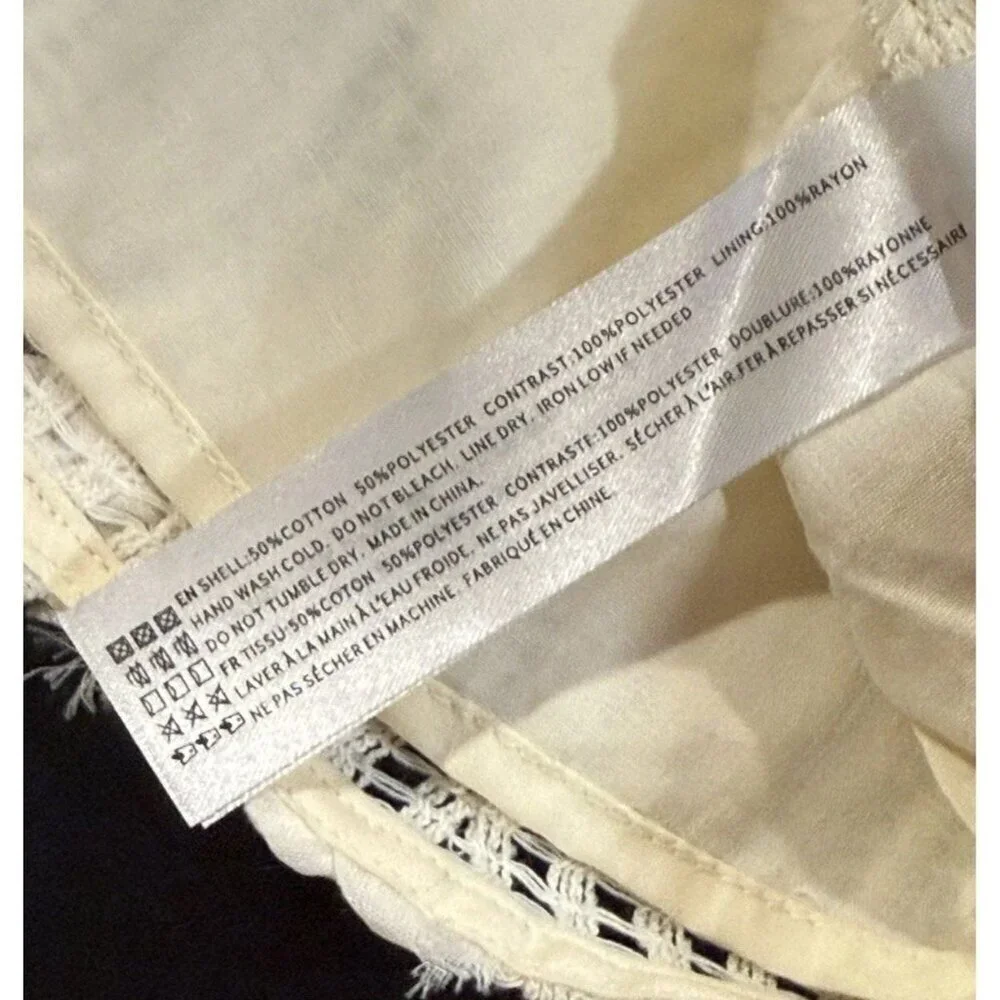 NWT En Saison Reese Floral Appliqué Crochet Ivory Maxi Dress Womens Large - Picture 11 of 14